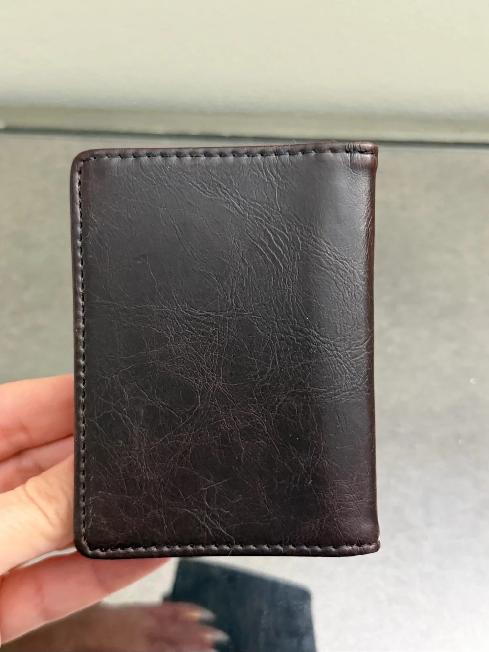 Bryer Brown Leather Card & Key Holder - Breyer Embossed